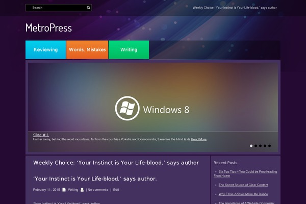 Metropress theme site design template sample