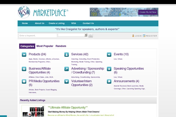 wsamarketplace.com site used Classifiedstheme