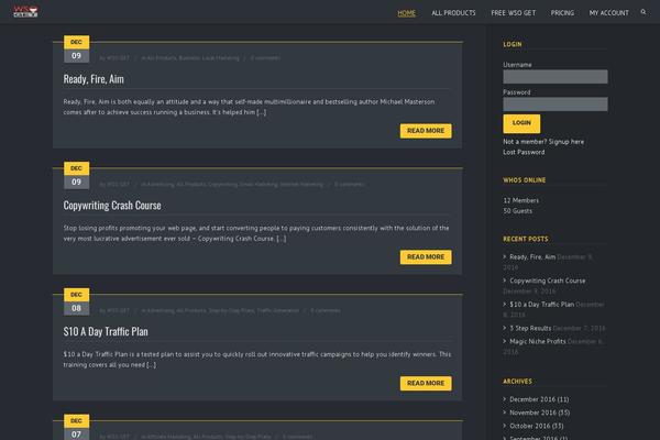 Oyster theme site design template sample