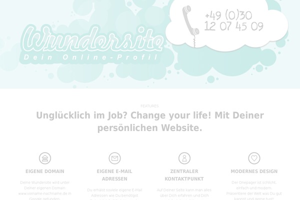 The One Pager theme site design template sample