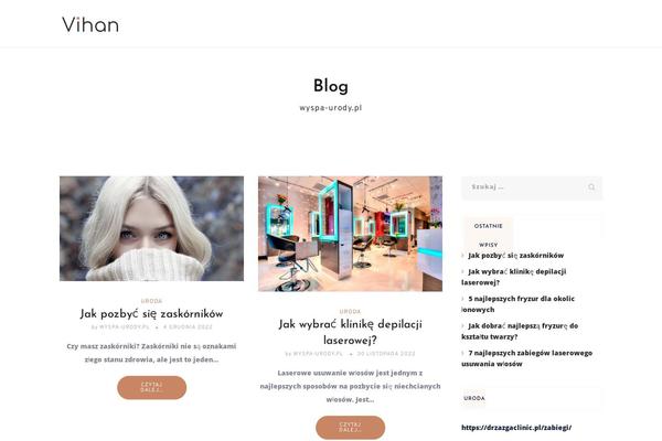 Site using Themestek-vihan-extras plugin