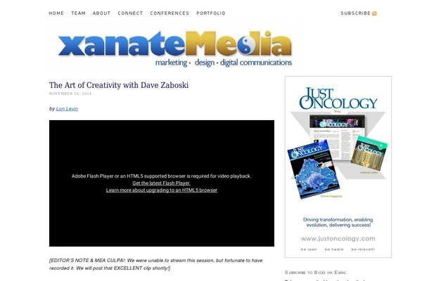 xanatemedia.com site used Thesis 1.8.4