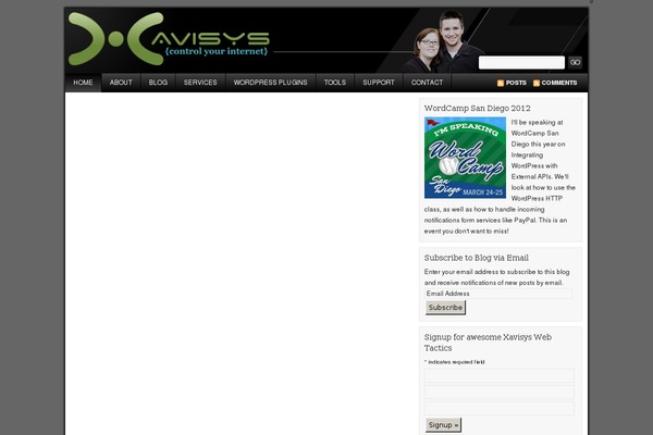 Site using Featured Content Showcase plugin