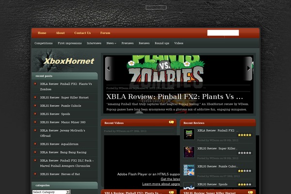 eGamer theme site design template sample