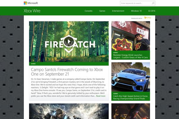 xboxwire.com site used Xbox