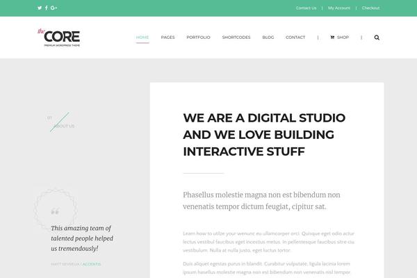 The-core-child theme site design template sample