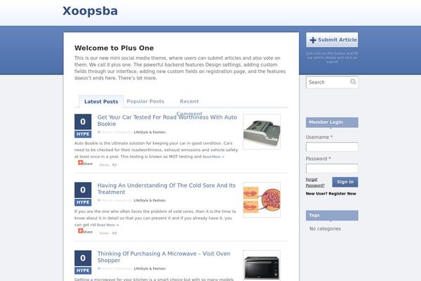 Plusone theme site design template sample