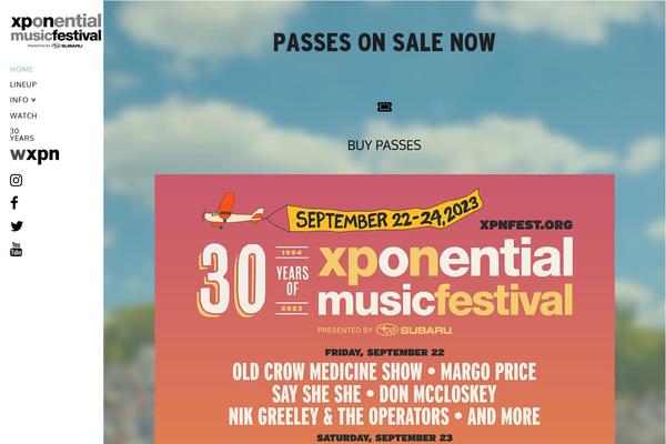 xpnfest.org site used X | The Theme