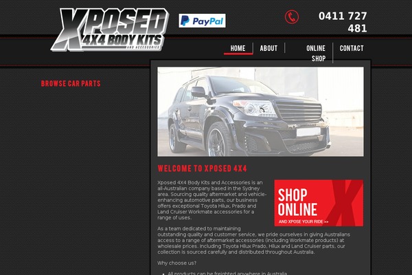 xposed4x4.com.au site used Fontmedia-theme