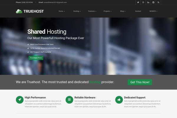 Truehost theme site design template sample