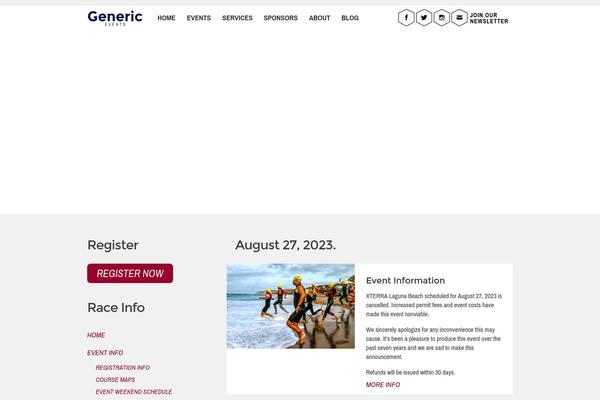 Genericevents theme site design template sample