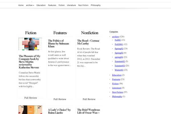 InReview theme site design template sample