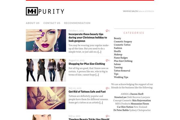 MH Purity lite theme site design template sample