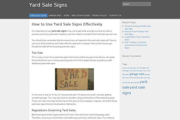 yardsalesigns.org site used Straight Up