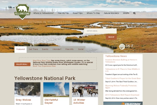 yellowstonepark.com site used Pom-sites