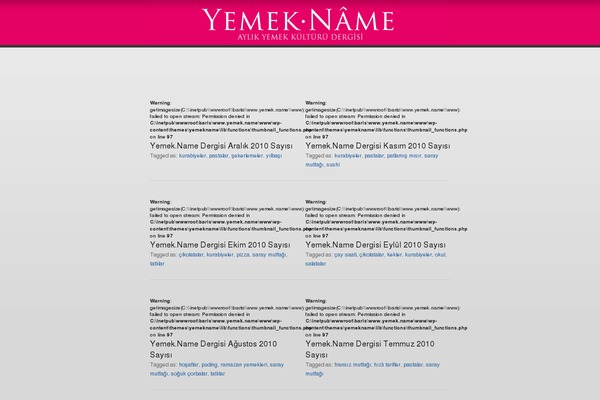 yemekname.com site used Yemekname