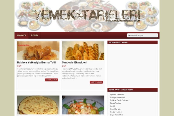 yemektarifitarifleri.com site used Yemek