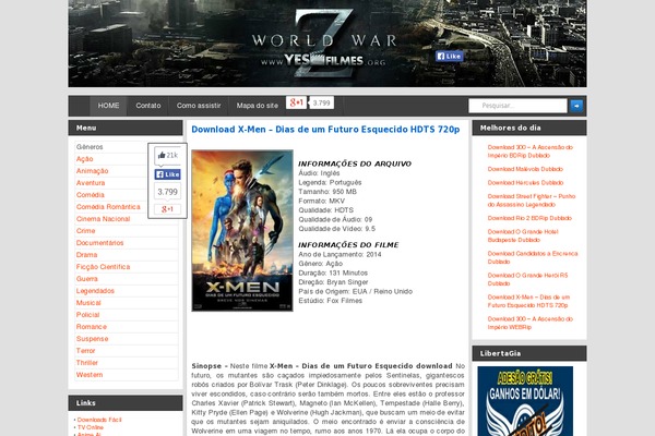 yesfilmes.org site used Newsup
