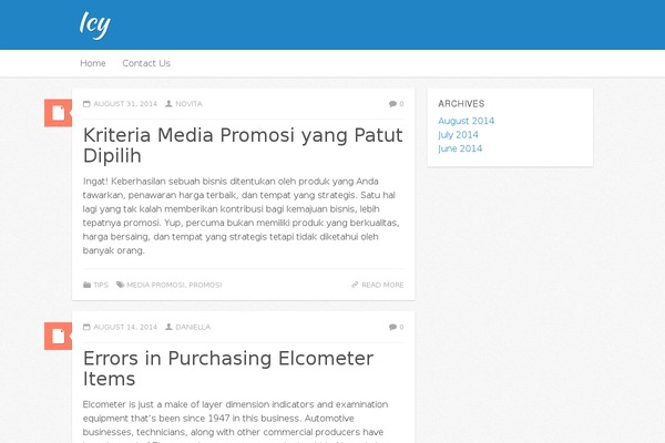 Icy theme site design template sample