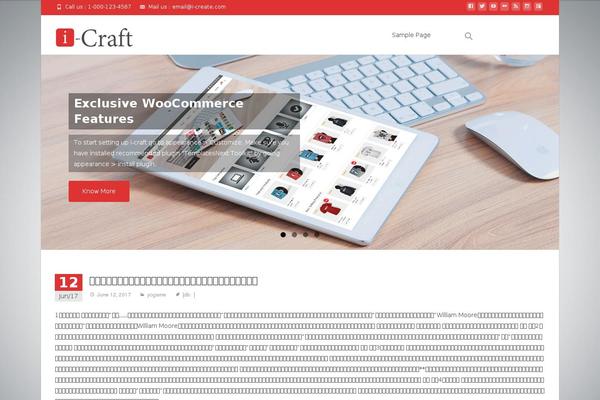 i-craft theme site design template sample