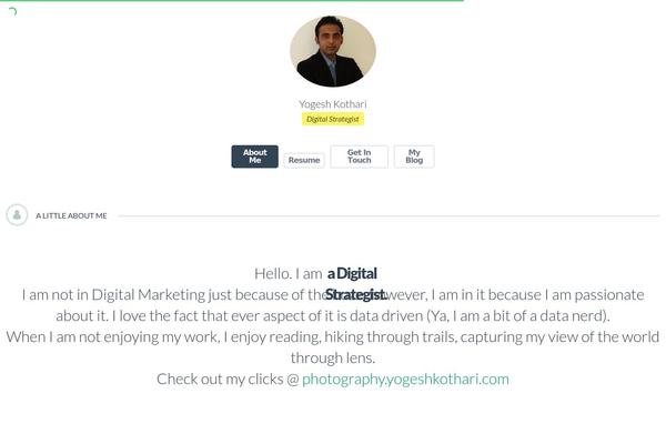 yogeshkothari.com site used cvCard