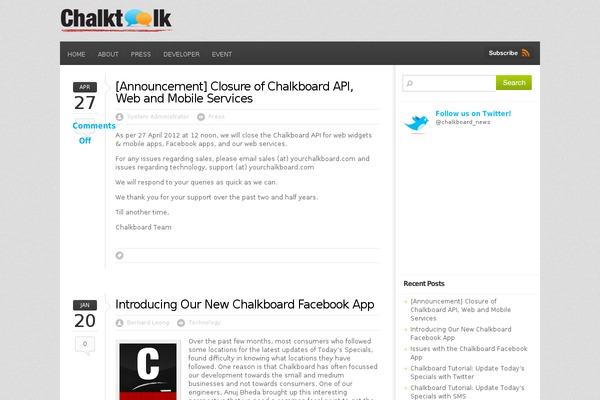 yourchalkboard.com site used Chalkboard