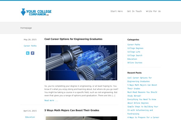 Extensio theme site design template sample