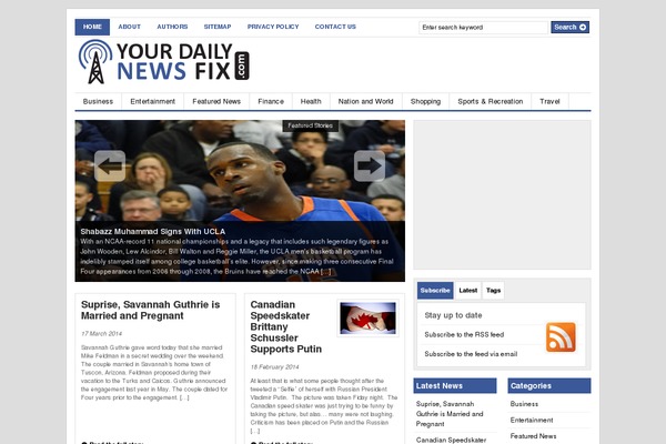 Gazette theme site design template sample