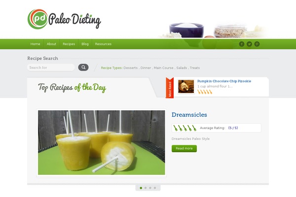 Food Recipes theme site design template sample