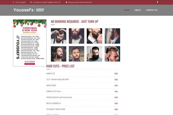 Barber theme site design template sample