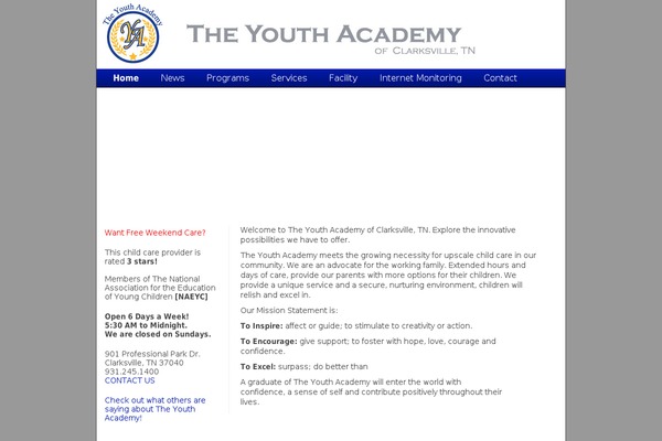 youthacademyclarksville.com site used dkret3