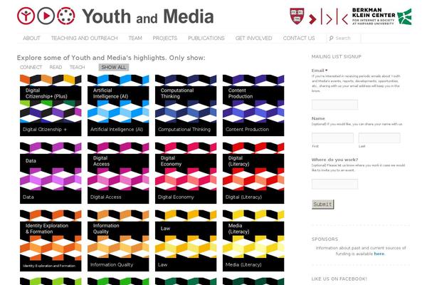 youthandmedia.org site used Berkman_custom_youth_and_media_redux
