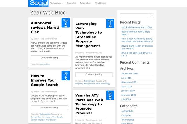 Social Magazine theme site design template sample