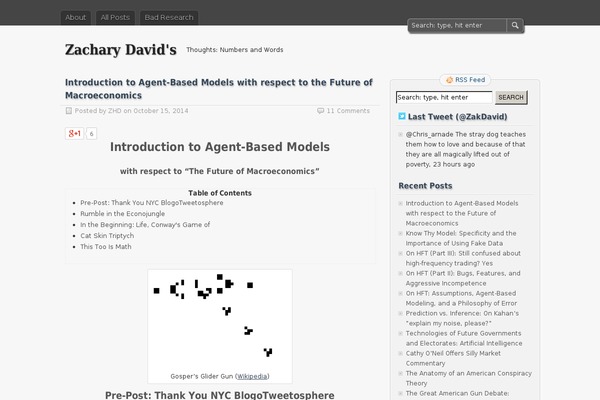 zacharydavid.com site used zBench