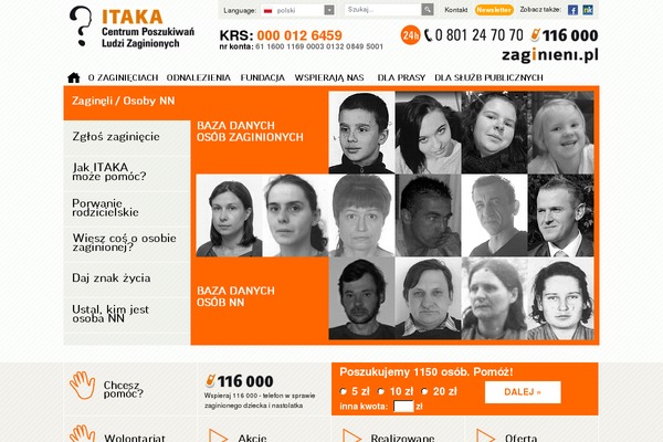 zaginieni.pl site used Itaka