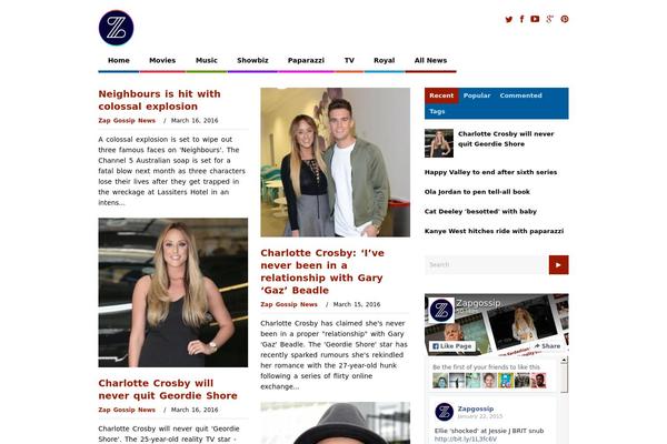 The Gossip theme site design template sample