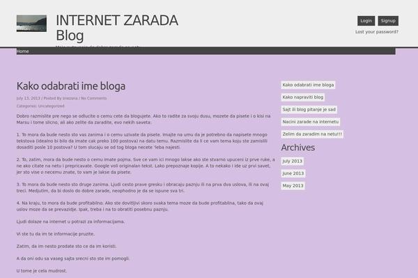zaradablog.com site used Wishbone
