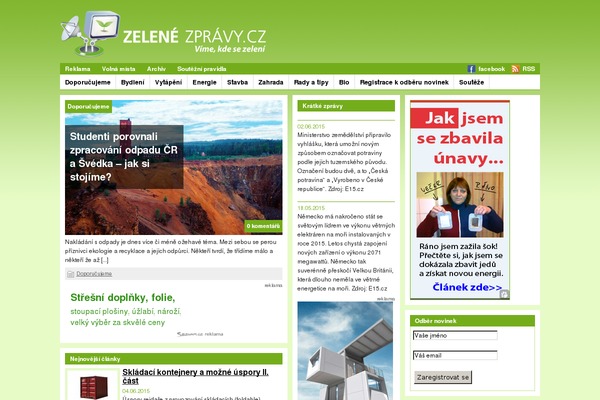 zelenezpravy.cz site used Zelenezpravy