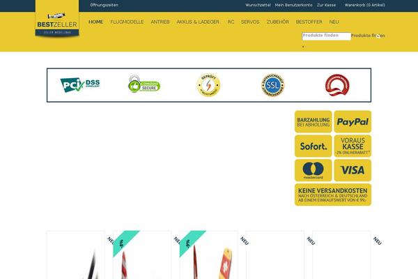 zeller-modellbau.com site used Divi-bestzeller