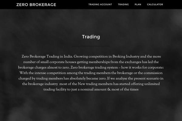 zerobrokerage.in site used Parallax Pro