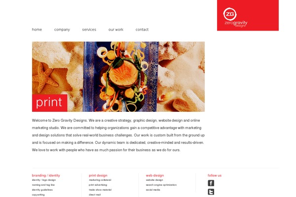 ZeroGravity theme site design template sample