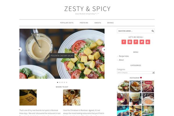 zestyandspicy.com site used Foodie Pro