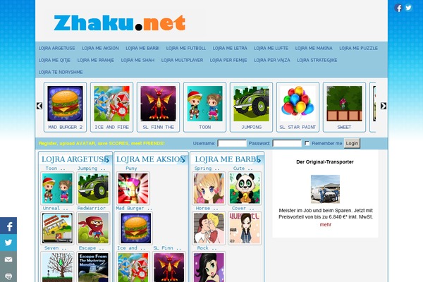 FunGames theme site design template sample