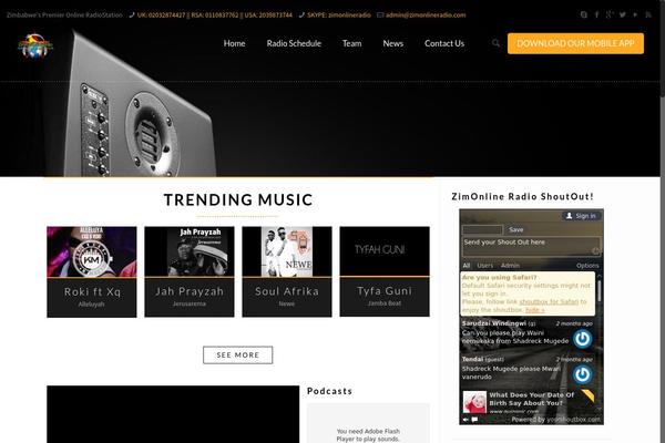 Site using Codescar Radio Widget plugin