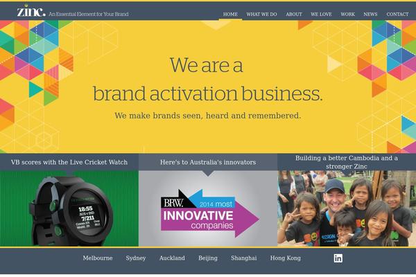Zinc theme site design template sample
