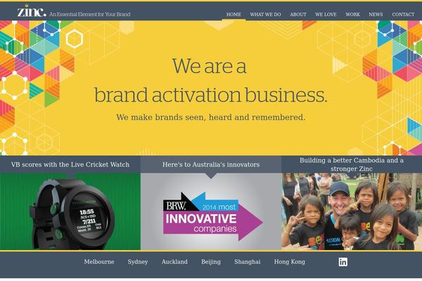 Zinc theme site design template sample