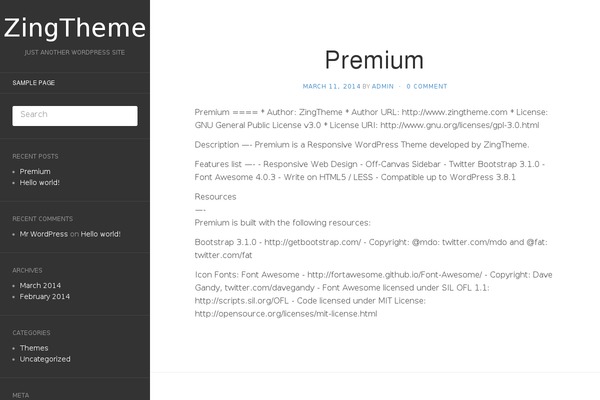 Flat theme site design template sample