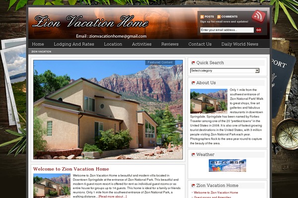 Vacation theme site design template sample