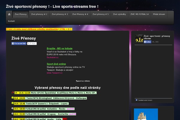 Site using Live-news plugin