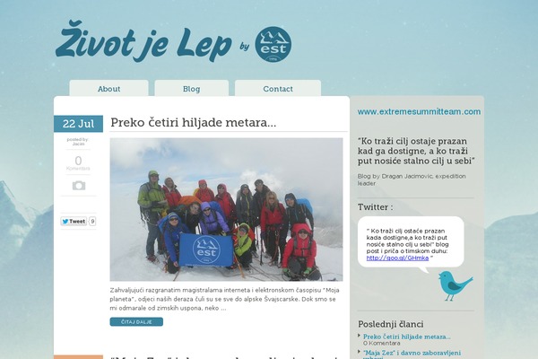 zivotjelep.com site used Ests-theme